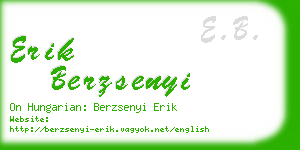 erik berzsenyi business card